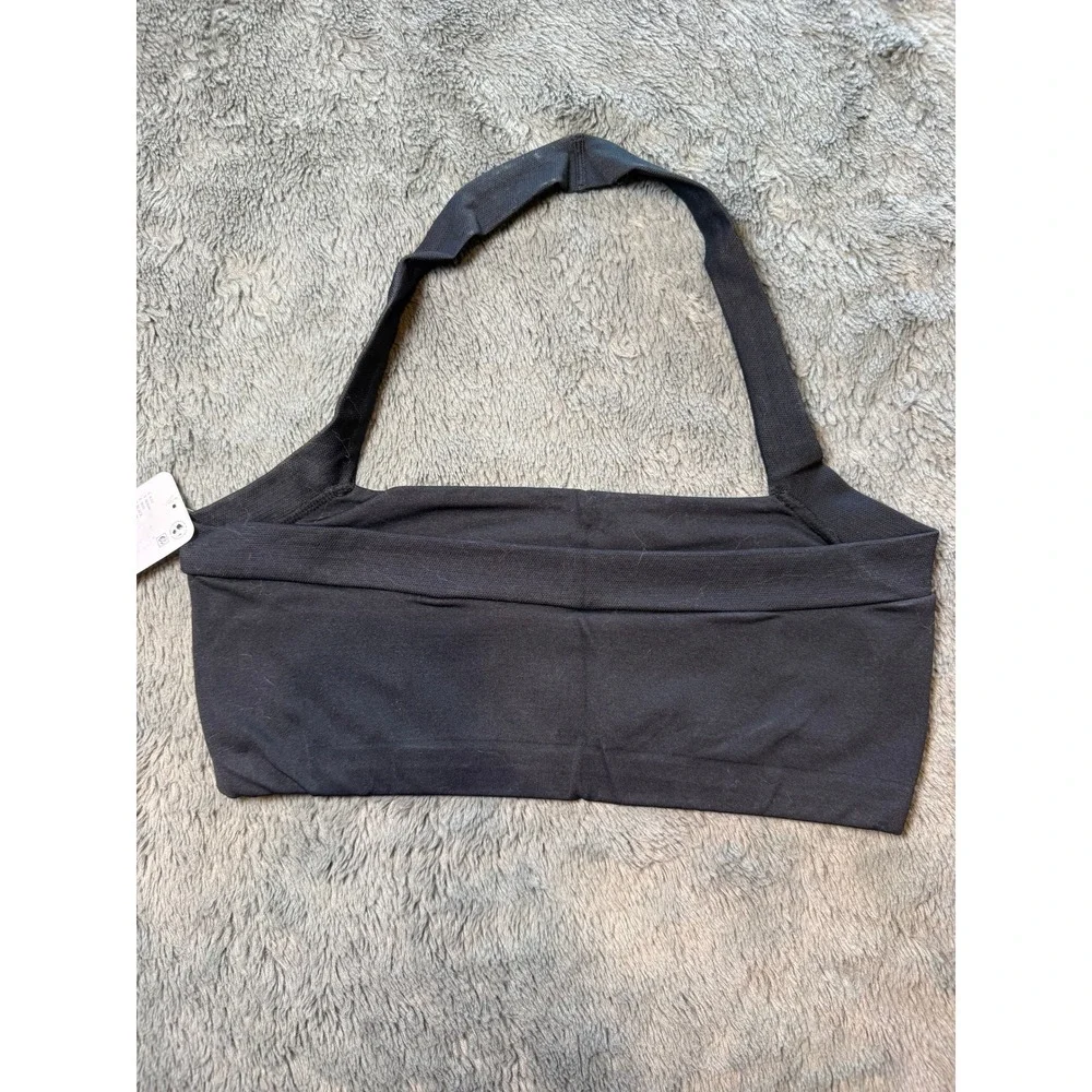 Free People Intimately FP Black Seamless Halter Bralette Bandeau Top M/L NEW